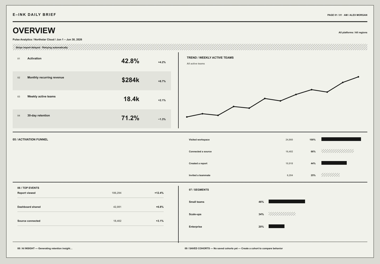 E-Ink Brief treatment of the Pulse Analytics overview
