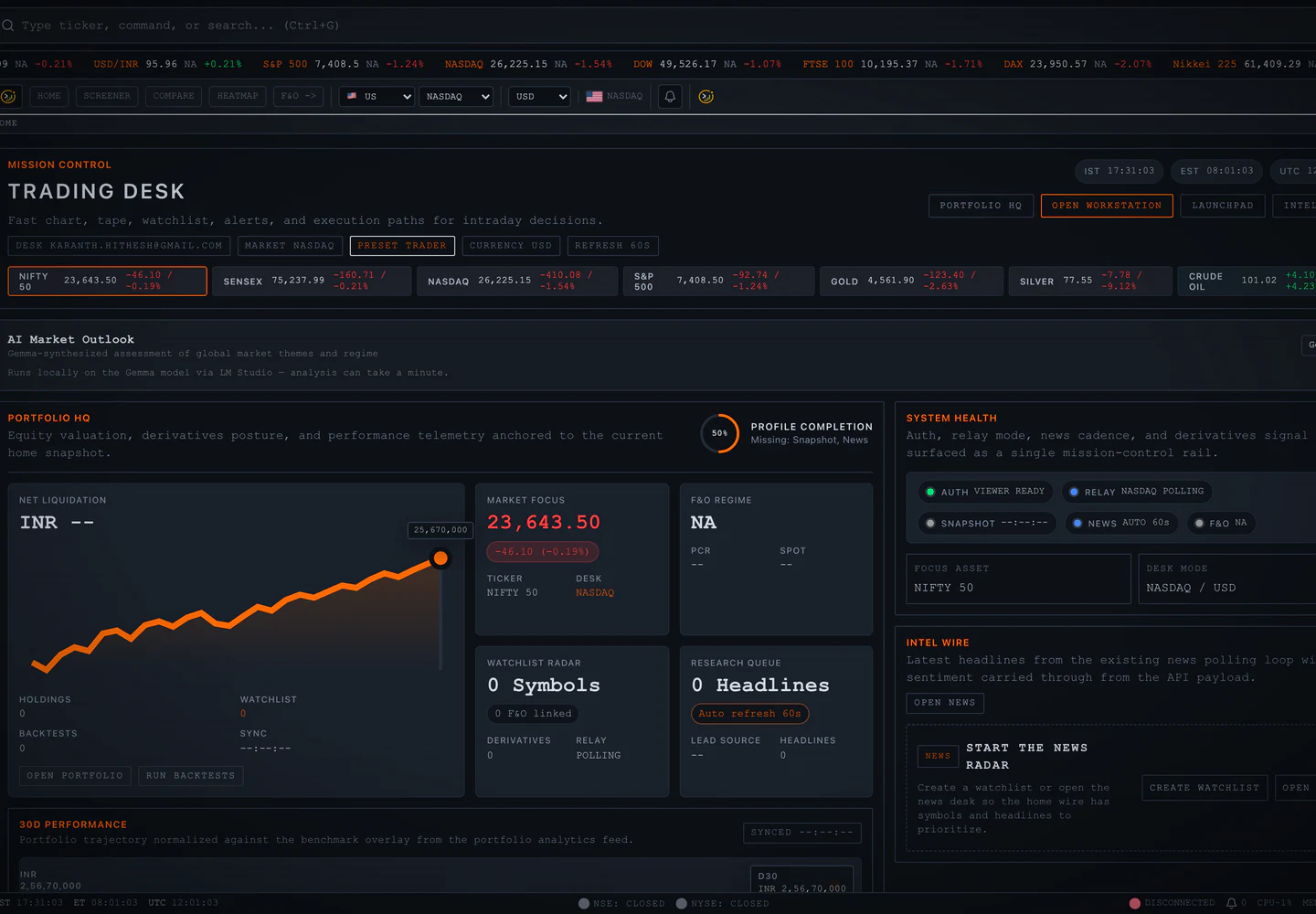 OpenTerminal Mission Control preview from GitHub