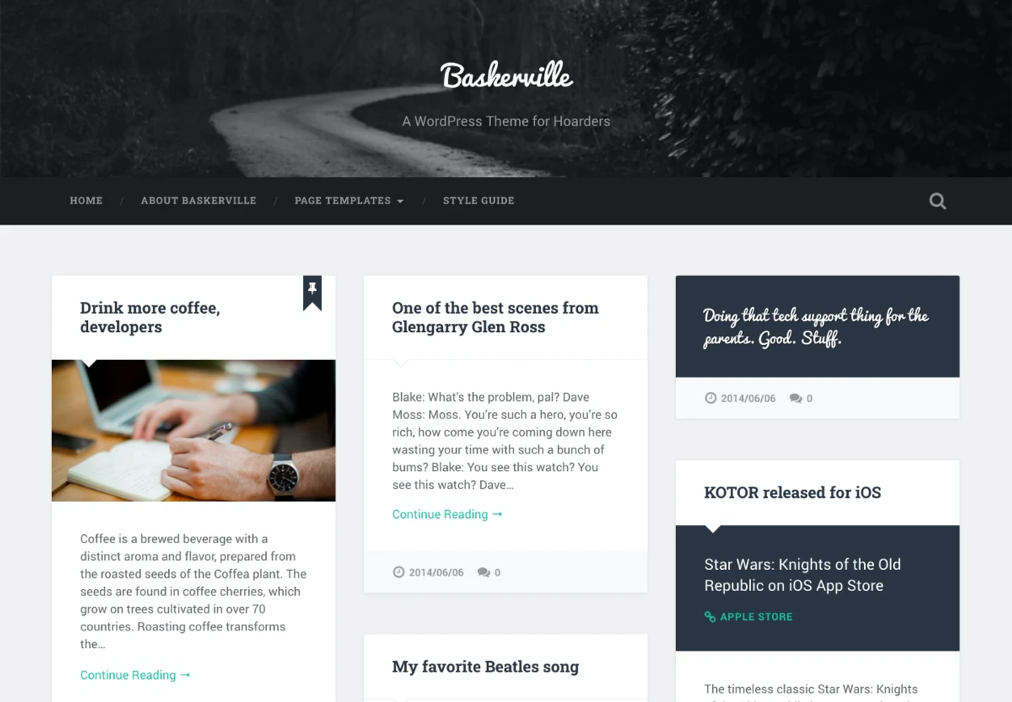 Baskerville preview from WordPress.org Theme Directory
