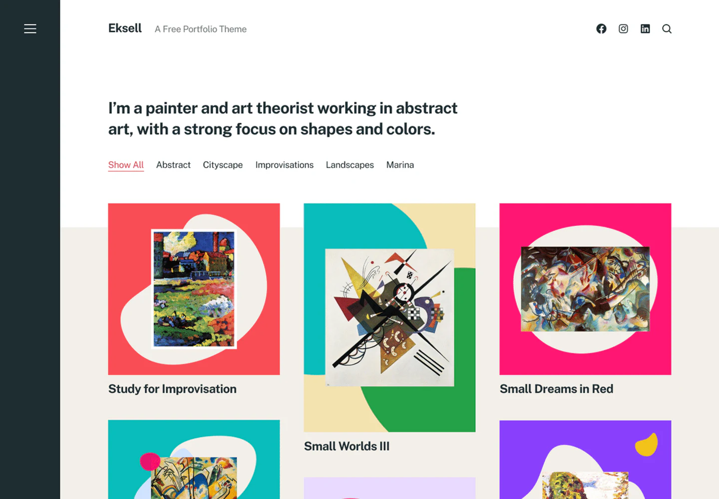 Eksell preview from WordPress.org Theme Directory